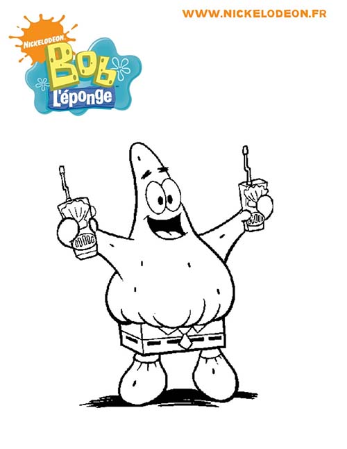 Coloriage-BOB-LEPONGE-Patrick-boit-des-sodas.jpg