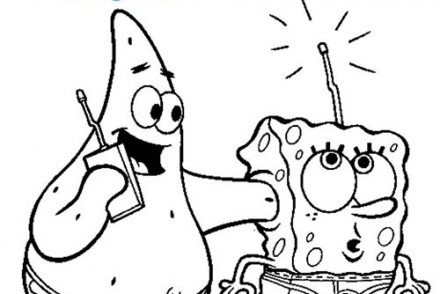 Coloriage-BOB-LEPONGE-Patrick-telephone-a-Bob.jpg