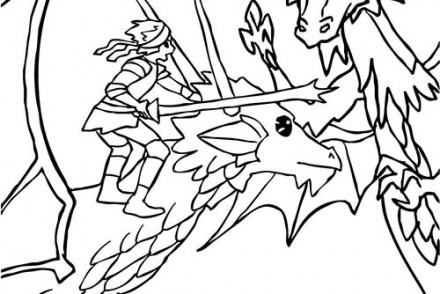 Coloriage-CHEVALIERS-ET-DRAGONS-Dragon-et-chevalier-attaquent-un-mechant-dragon.jpg