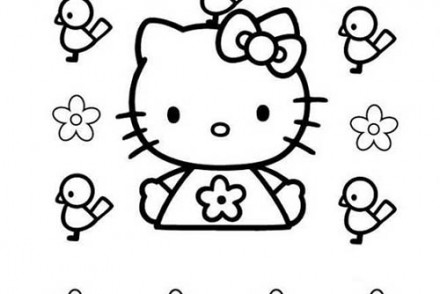 Coloriage-HELLO-KITTY-Coloriage-de-Hello-Kitty-et-les-oiseaux.jpg