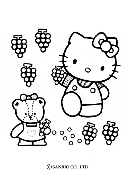 Coloriage-HELLO-KITTY-Coloriage-de-Hello-Kitty-qui-cueille-du-raisin.jpg