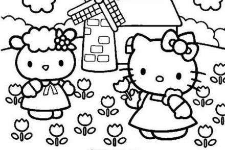 Coloriage-HELLO-KITTY-Hello-Kitty-cueille-des-fleurs.jpg