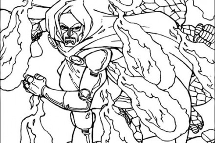 Coloriage LES 4 FANTASTIQUES Coloriage de Fatalis et la Torche