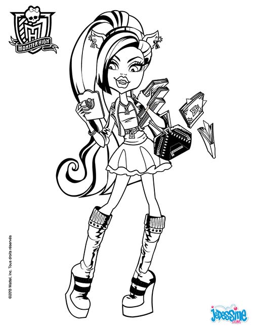 coloriage monster high clawdeen wolf cheveux attaches