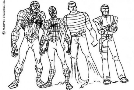 Coloriage-Spiderman-Venom-Spiderman-lhomme-sable-et-le-Bouffon-vert.jpg