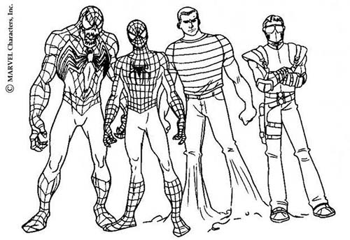 Coloriage-Spiderman-Venom-Spiderman-lhomme-sable-et-le-Bouffon-vert.jpg