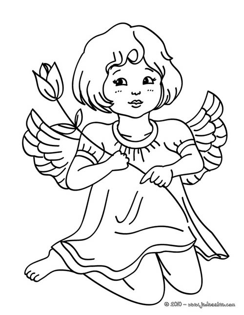 Coloriages-Anges-de-Noel-Petit-ange-a-la-rose-a-colorier.jpg