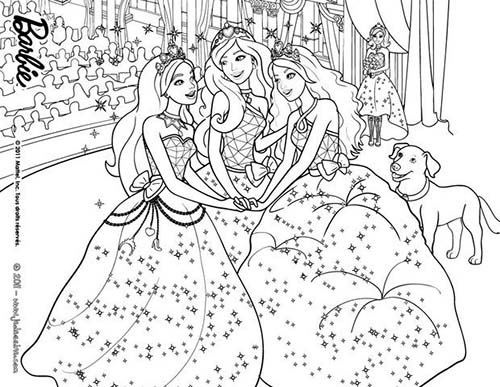 coloriage barbie apprentie princesse dessin de blair et ses amies