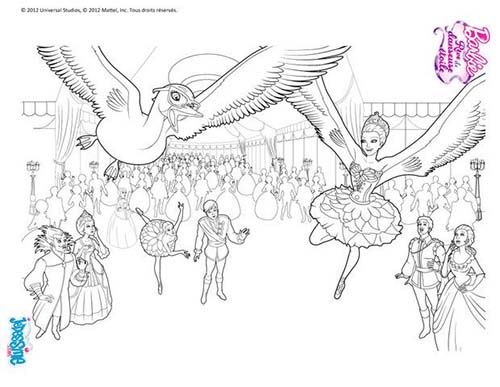 Coloriage Barbie Reve de Danseuse Etoile Coloriage en ligne Lac des Cygnes