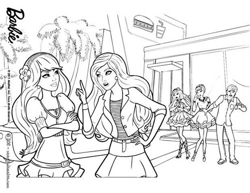 coloriage barbie et le secret des fees barbie et raquelle se disputent