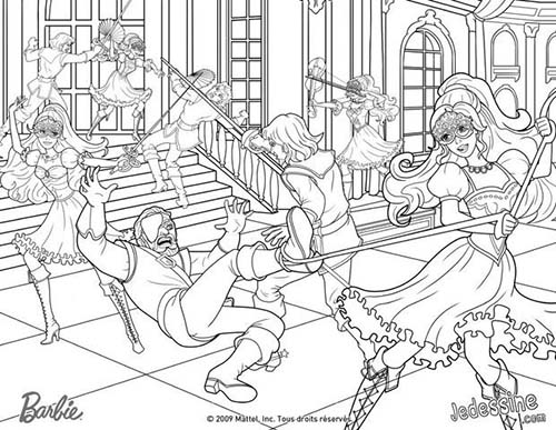 Coloriages-Barbie-et-les-3-Mousquetaires-Coloriage-dAramina-Corinne-et-Renee-combattant.jpg