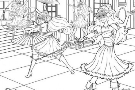 Coloriages-Barbie-et-les-3-Mousquetaires-Coloriage-dAramina-Corinne-et-Renee-en-action.jpg