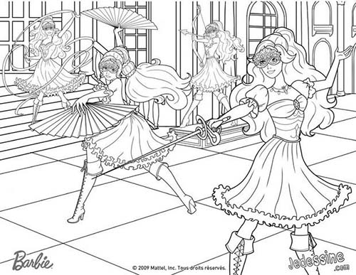 Coloriages-Barbie-et-les-3-Mousquetaires-Coloriage-dAramina-Corinne-et-Renee-en-action.jpg