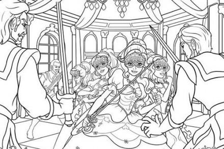 Coloriages-Barbie-et-les-3-Mousquetaires-Coloriage-dAramina-Corinne-et-Renee-tombant-dans-une-embuscade.jpg