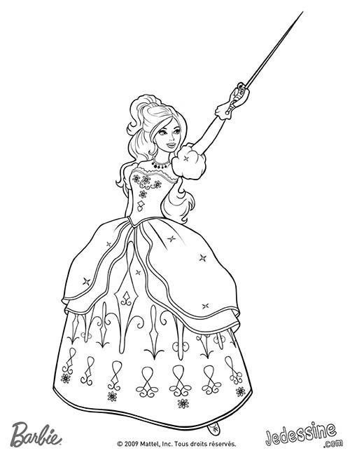 Coloriages-Barbie-et-les-3-Mousquetaires-Coloriage-dAramina-en-robe-et-avec-son-epee.jpg