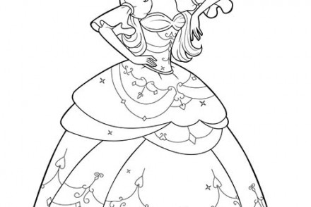 coloriage barbie au bal