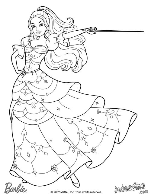 Coloriages-Barbie-et-les-3-Mousquetaires-Coloriage-de-Corinne-en-robe-de-bal-avec-son-epee.jpg