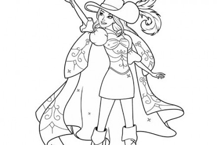 Coloriages-Barbie-et-les-3-Mousquetaires-Coloriage-de-Corinne-tendant-son-epee-vers-le-ciel.jpg