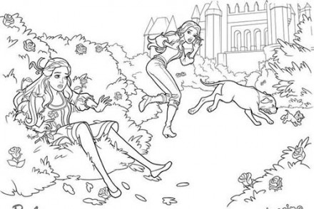 Coloriages-Barbie-et-les-3-Mousquetaires-Coloriage-de-la-chute-de-Corinne-dans-les-rosiers.jpg