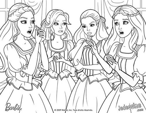 Coloriages-Barbie-et-les-3-Mousquetaires-Coloriage-des-quatre-amies-qui-se-concertent.jpg