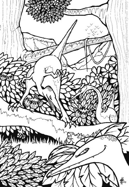 Coloriages-de-Dinosaures-Dinosaures-dans-les-arbres.jpg