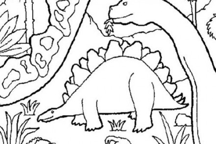 Coloriages-de-Dinosaures-Dinosaures-dans-un-musee.jpg