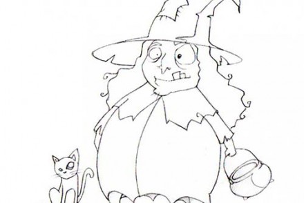 Coloriages-de-Sorcieres-dHalloween-Coloriage-de-la-sorciere-et-son-chat.jpg