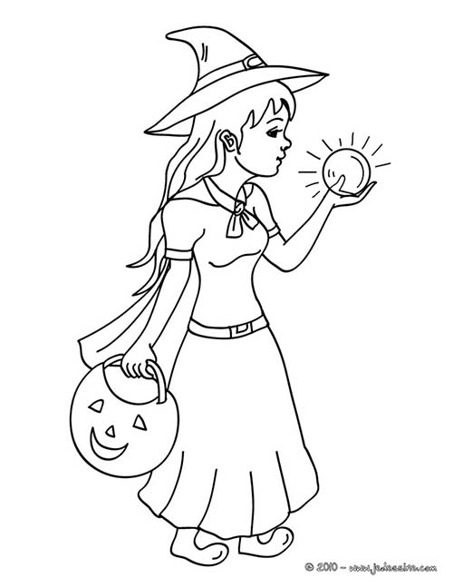 Coloriages-de-Sorcieres-dHalloween-Coloriage-dune-SORCIERE-et-de-sa-boule-de-cristal.jpg