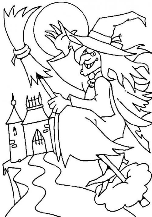 Coloriages-de-Sorcieres-dHalloween-Coloriage-dune-sorciere-sur-son-balai.jpg