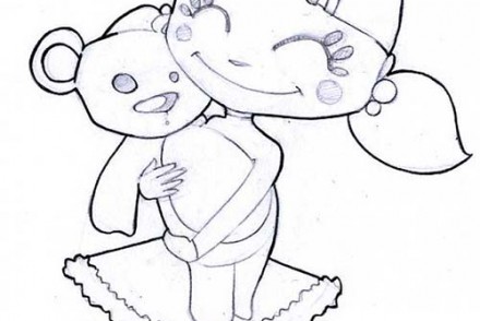 Coloriages-des-enfants-de-Noel-Coloriage-dun-calin-a-un-nounours.jpg