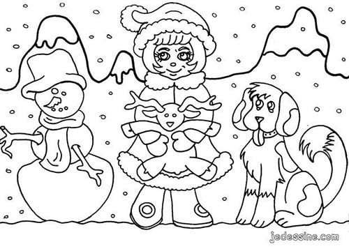 Coloriages-des-enfants-de-Noel-Coloriage-dun-enfant-sous-les-flocons-de-neige.jpg