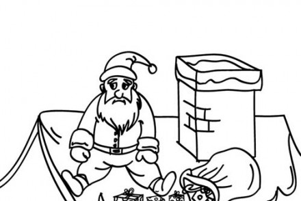 Coloriages-du-Pere-Noel-Coloriage-Pere-Noel-sur-le-toit-a-colorier.jpg