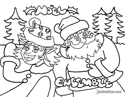 Coloriages-du-Pere-Noel-Coloriage-dun-lutin-avec-le-Pere-Noel.jpg