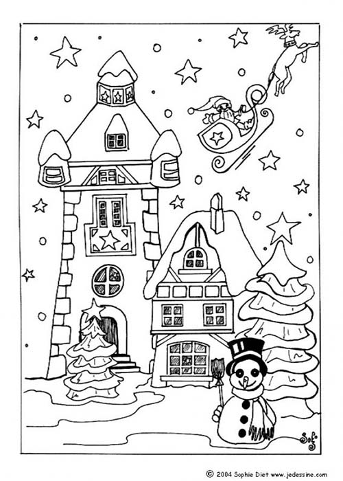 Coloriages-du-Pere-Noel-Santa-Claus-quitte-le-village-de-Noel.jpg