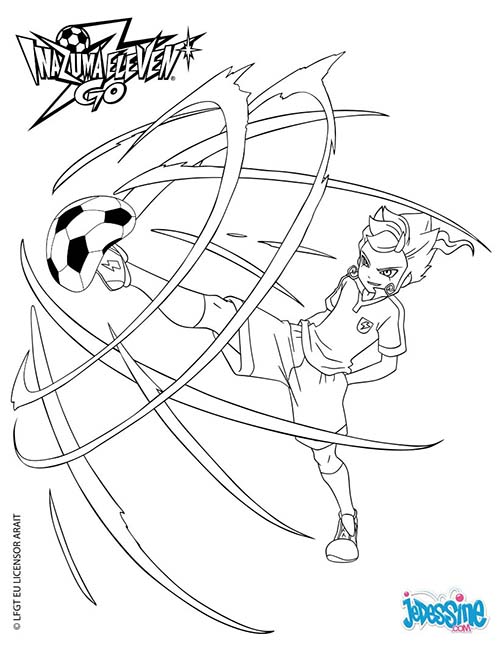 Coloriage Inazuma Eleven Go Victor effectuant une ...