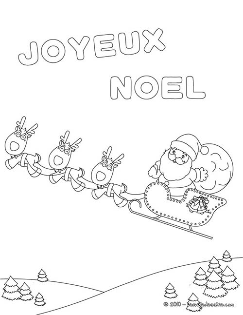 coloriage joyeux noel a colorier traineau joyeux noel a imprimer